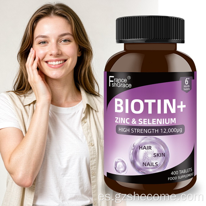 Shecome Biotina Zinc Selenio Tabletas Cabello Uñas Piel